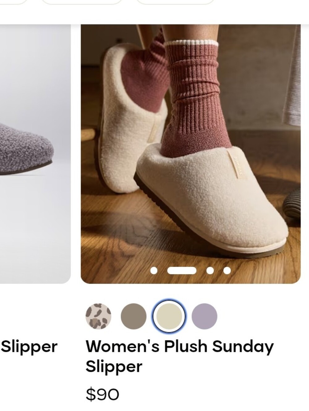Women's Plush Sunday Slipper - Cream